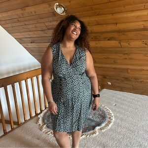Green vintage floral 90s plus size romper